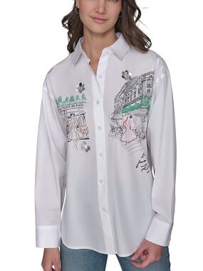 Karl Lagerfeld Paris scene embellished shirt